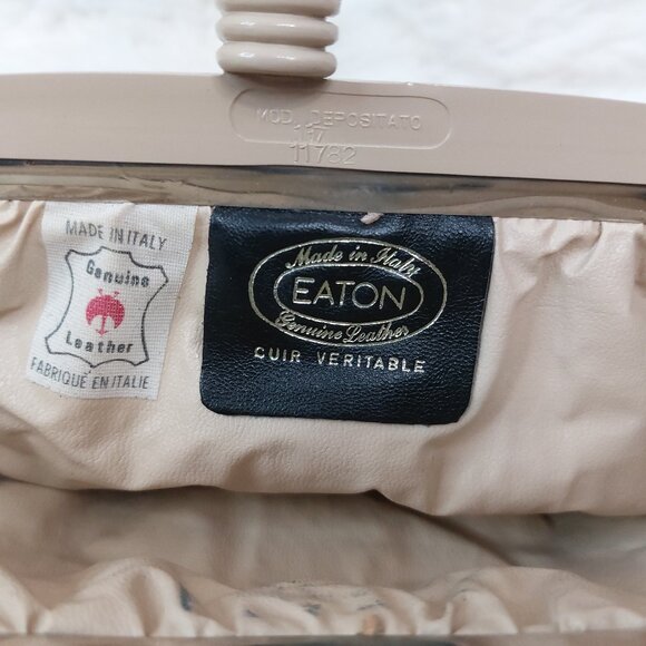 Vintage Eaton Beige Genuine Leather Pouch - Picture 4 of 7